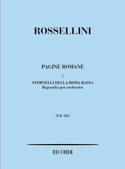 Pagine Romane I: Stornelli Della Roma Bassa, Sinfo (Part.)