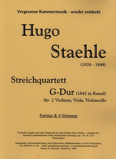 Staehle Hugo: Quartett G-Dur (1842)
