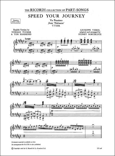 G. Verdi: Speed Your Journey, Mch4Klav (Part.)