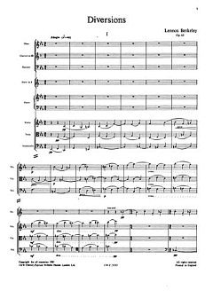 L. Berkeley: Diversions Four Pieces For Eight Instruments Op 63