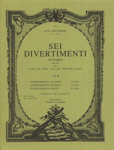 L. Boccherini: Sei Divertimenti op. 16 Sett, Fl5Str (Stsatz)