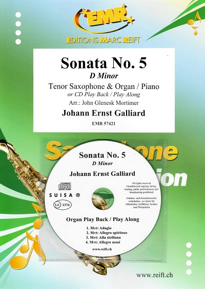 J.E. Galliard: Sonata No. 5, TsaxKlavOrg (+CD)