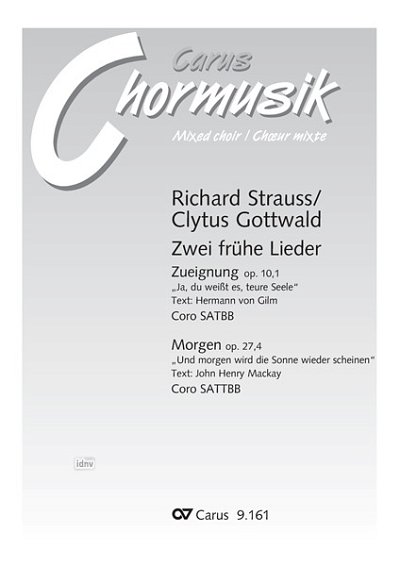 R. Strauss y otros.: Zwei frühe Lieder. Vokaltranskriptionen von Clytus Gottwald