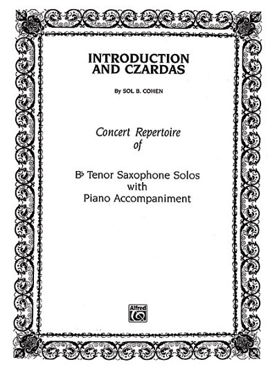 Introduction & Czardas (tenor sax/piano), Sax (Bu)