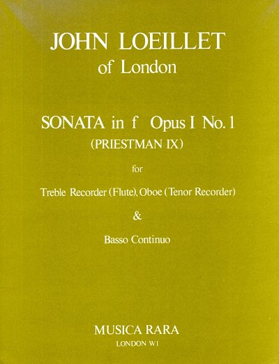 Loeillet (of London), John: Sonate F-Dur op. 1/1  fuer Altbl