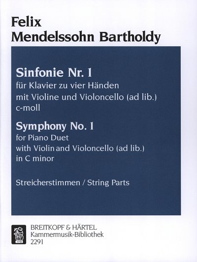 F. Mendelssohn Barth: Sinfonie Nr. 1 c-Moll op. 1, Klv4;VlVc