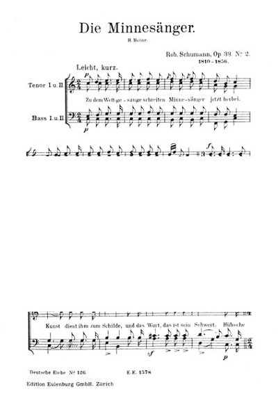 R. Schumann: Die Minnesänger op. 33/2, Mch (Chpa)