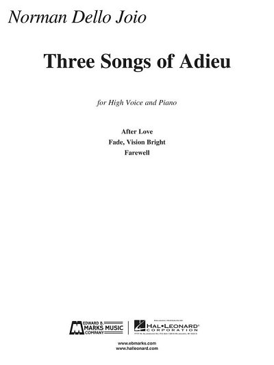 Three Songs of Adieu - Norman Dello Joio, GesHKlav