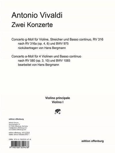 A. Vivaldi y otros.: Zwei Concerti