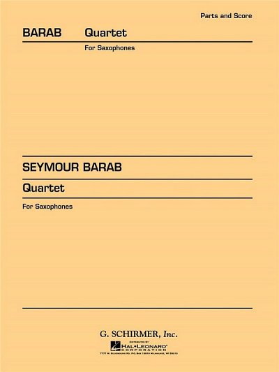 Quartet for Saxophones, 4Sax (Pa+St)