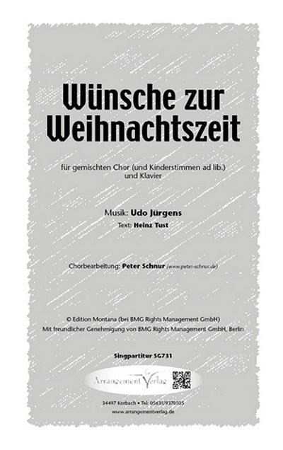 Udo Jürgens, Heinz Tust Wünsche zur Weihnachtszeit, FchKlav