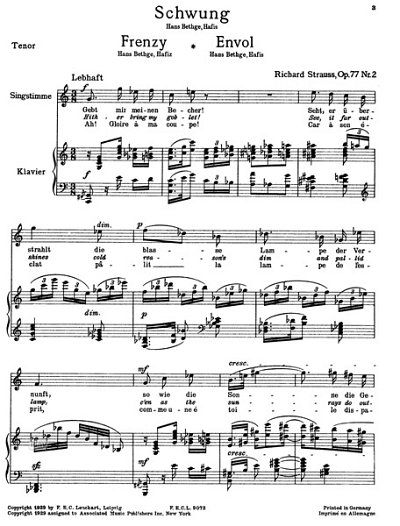 R. Strauss: Schwung (Gesaenge Des Orients Op 77)