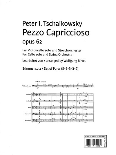 P.I. Tschaikowsky: Pezzo capriccioso op. 62, VcStr (OStsatz)
