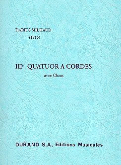 D. Milhaud: Quatuor N 3 Poche , 2VlVaVc (Stp)