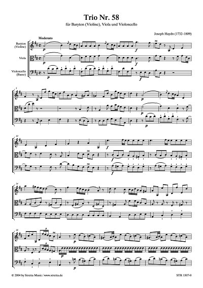 DL: J. Haydn: Trio D-Dur (Baryton-Trio Nr. 58)