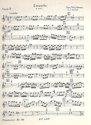 G.P. Telemann: Konzert E-Moll - 2 Fl Vl Str Praeclassica