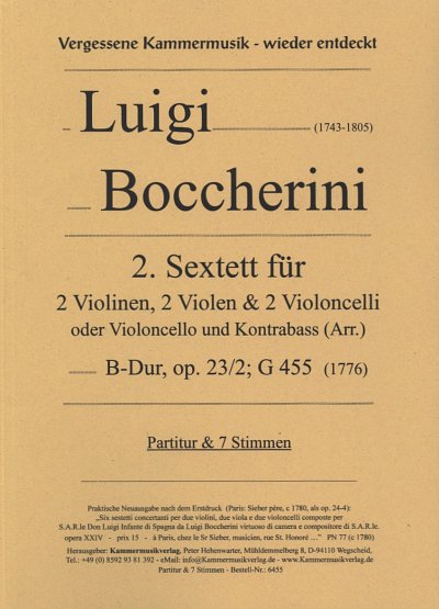 L. Boccherini: Streichsextett Nr. 2 B-Dur op. 23-2 G (Pa+St)