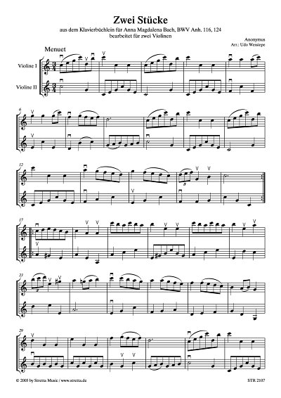 DL: Zwei Stuecke aus dem Klavierbuechlein fuer Anna Magdalen