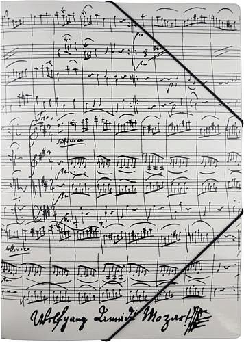 Gummispannmappe - Mozart (weiß)