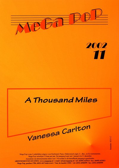 Carlton, Vanessa: A Thousand Miles Mega Pop 11 - 2002
