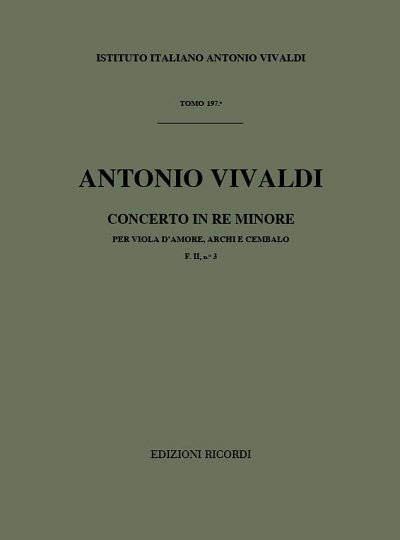 Concerto Per Viola D'Amore, Archi E B.C. In Re Min (Part.)