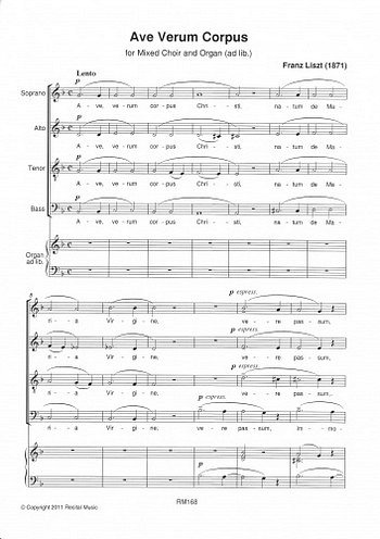 F. Liszt: Ave Verum Corpus, Ch (Chpa)