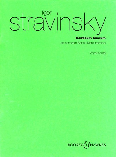 I. Strawinsky: Canticum Sacrum (KA)