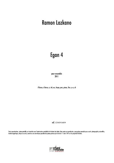 R. Lazkano: Egan-4 - Pour Ensemble