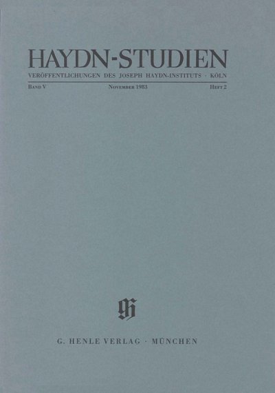 Haydn-Studien Band 5 Heft 2 (November 1983)