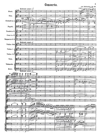 A. Rubinstein: Concerto in G major for Violi, VlOrch (Part.)