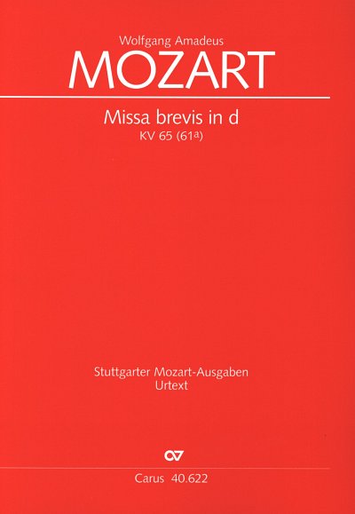 W.A. Mozart: Missa brevis in d KV 65 (6, 4GesGch2VlBc (Part)