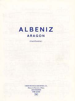 I. Albéniz: Aragon Fantasia No.6 Suite Espanola Op.47, Klav