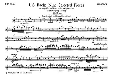 J.S. Bach: Nine selected Pieces, AblfKlav (ABlf)