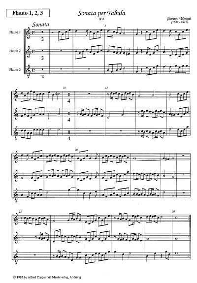 G. Valentini: Sonata per Tabula