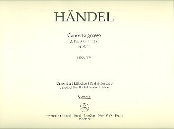 G.F. Haendel: Concerto grosso A-Dur op. 6/11 H, StroBc (Cemb