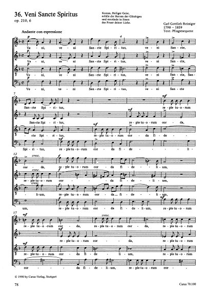 C.G. Reißiger: Veni Sancte Spiritus op. 120 Nr. 6