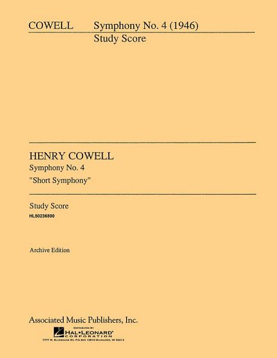H. Cowell: Symphony No. 4 (1946), Sinfo (Part.)