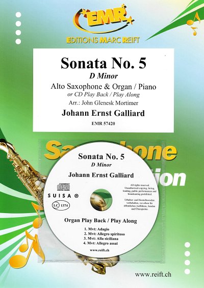 J.E. Galliard: Sonata No. 5, AsaxKlaOrg (+CD)