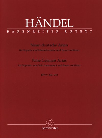 G.F. Händel: Neun deutsche Arien HWV 20, GesSVl/FlBc (Pa+St)
