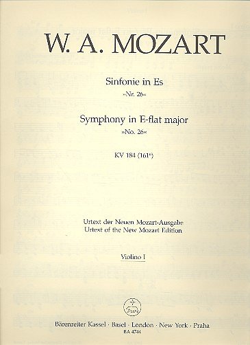 W.A. Mozart: Sinfonie Nr. 26 Es-Dur KV 184 (166, Sinfo (Vl1)