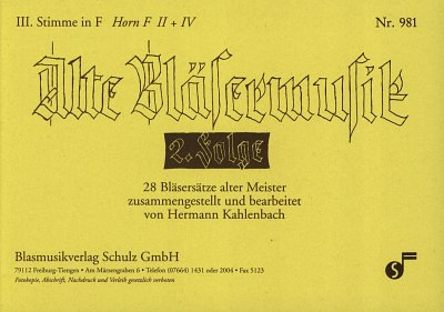 K. Hermann: Alte Bläsermusik 2, Blask (St3FHrn)