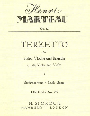 H. Marteau: Terzetto D-Dur op. 32, FlVlVa (Stp)
