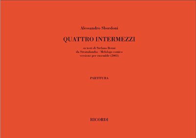 A. Sbordoni: Quattro intermezzi, GesSOrch (Part.)