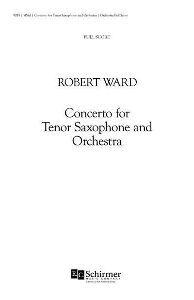 Concerto for Tenor Saxophone and Orchestra, Sinfo (Part.)