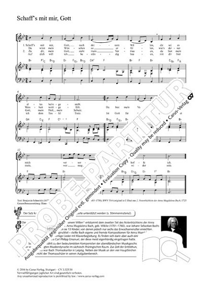 DL: J.S. Bach: Schaff's mit mir, Gott B-Dur BWV 514 (Part.)