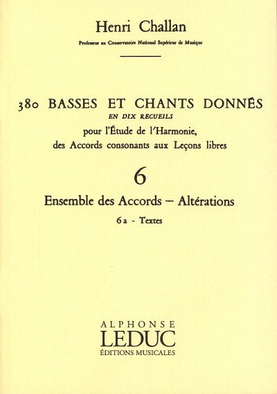 H. Challan: 380 Basses et Chants Donnés Vol. 6A
