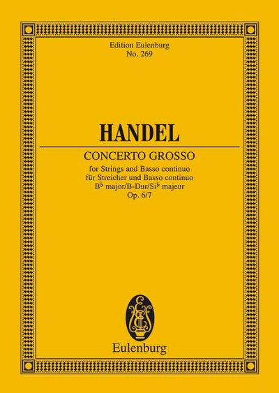 DL: G.F. Händel: Concerto grosso B-Dur, StrBc (Stp)