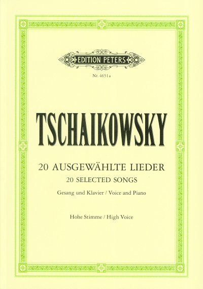 P.I. Tschaikowsky: 20 Ausgewaehlte Lieder, GesKlav (Klavpa)
