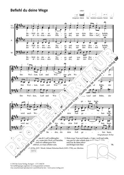 DL: J.S. Bach: Befiehl du deine Wege h-Moll BWV 24, GCh4 (Pa