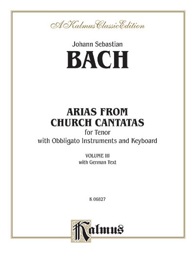 J.S. Bach: Tenor Arias, Volume III (4 Arias)